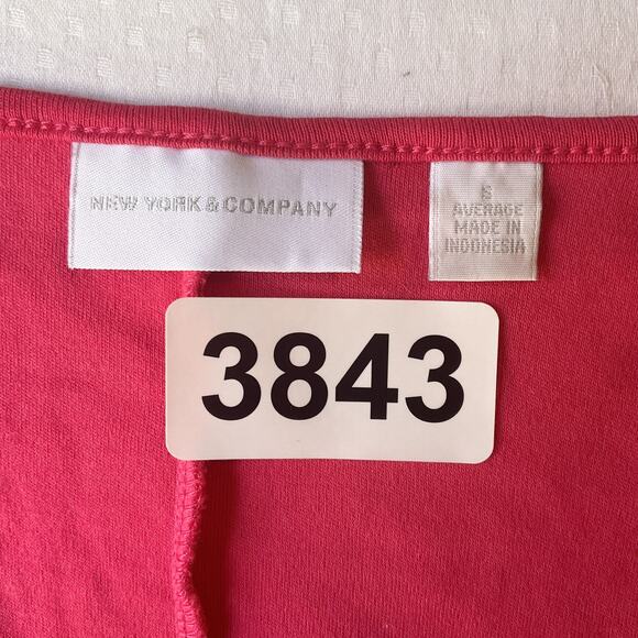 New York & Company Women Dress S Pink Fit Flare Sleeveless Knee Length Stretchy - Picture 2 of 11